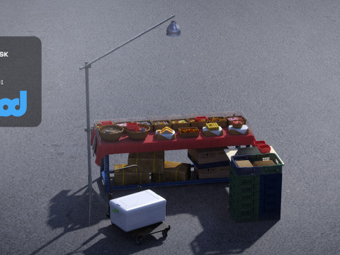 Raohe Candy Vendors 3D Model
