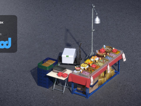 Raohe Candy Vendors 3D Model