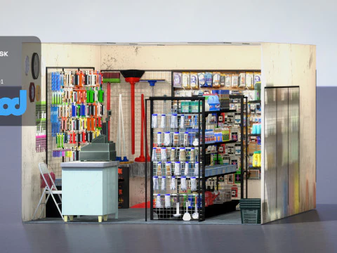 Продуктовый магазин Раохэ 3D Модель