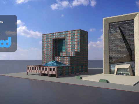 Здание TW Синьи 3D Модель