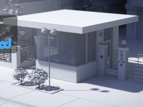 Станция охраны 3D Модель