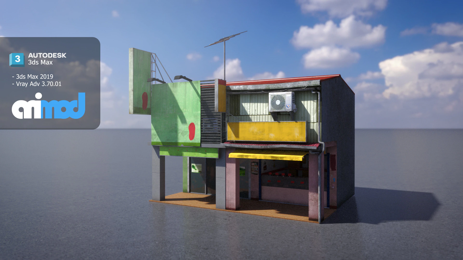 TW House 007 3D Model .c4d .max .obj .3ds .fbx .stl .blend 