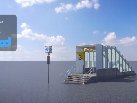 Sa&iacute;da 01 do MRT Modelo 3D