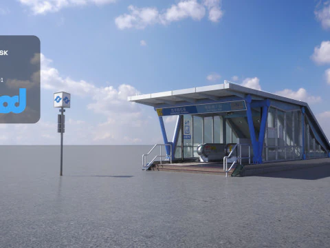 Sa&iacute;da 02 do MRT Modelo 3D