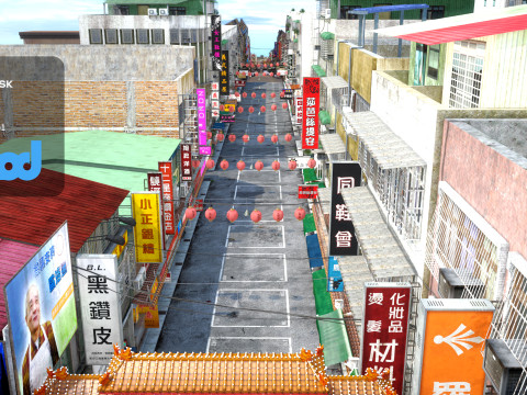 Raohe Street Night Market Day 3D Model
