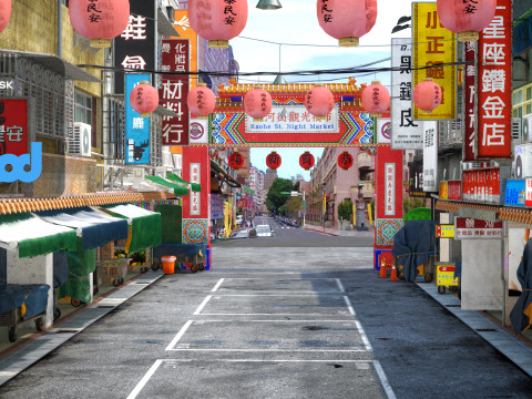 Raohe Street Night Market Day 3D Model