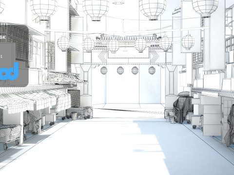 Raohe Street Night Market Day 3D Model