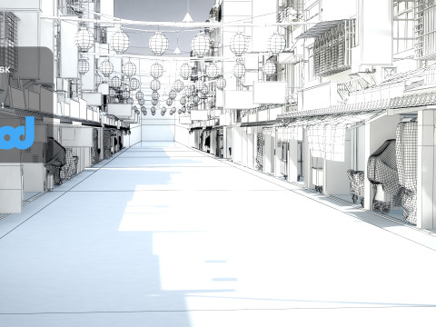 Raohe Street Night Market Day 3D Model