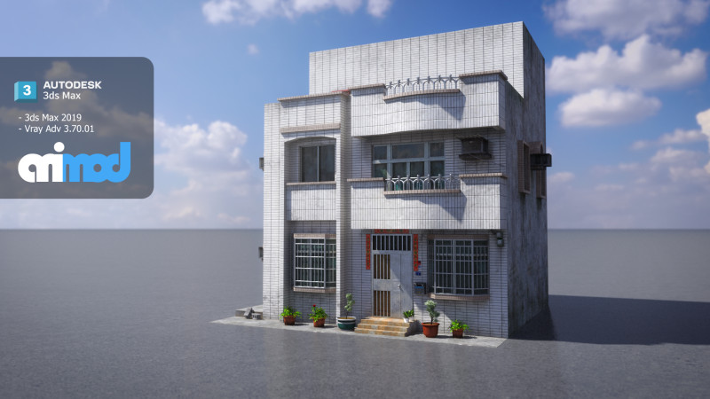 TW House 012 Model 3D .c4d .max .obj .3ds .fbx .stl .blend