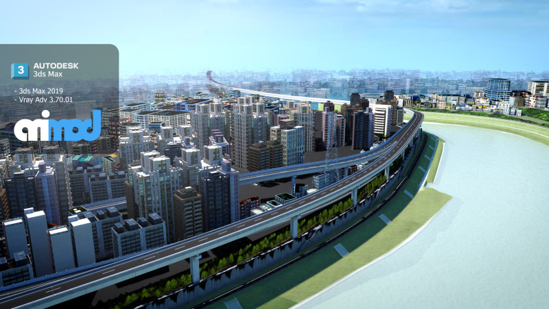 S2 Highway 01 Model 3D .c4d .max .obj .3ds .fbx .stl .blend