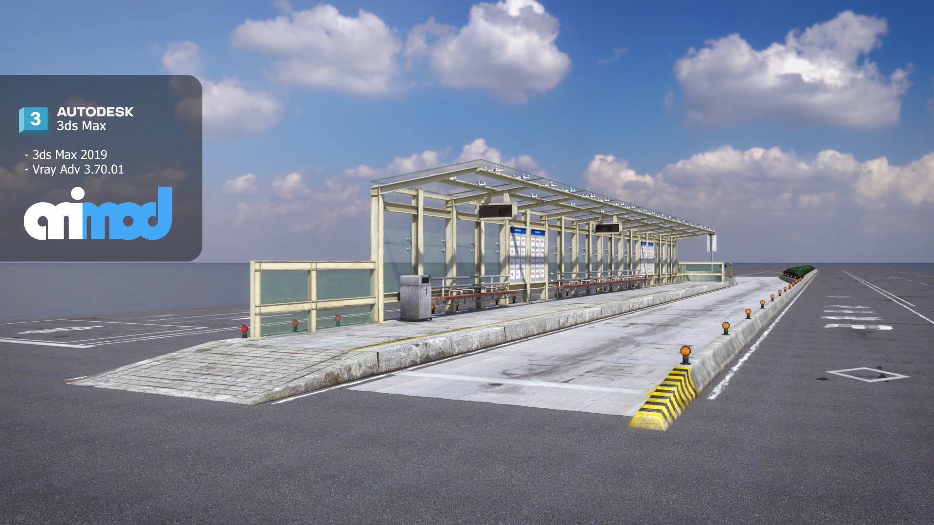 TW Buslane 3D Model .c4d .max .obj .3ds .fbx .stl .blend