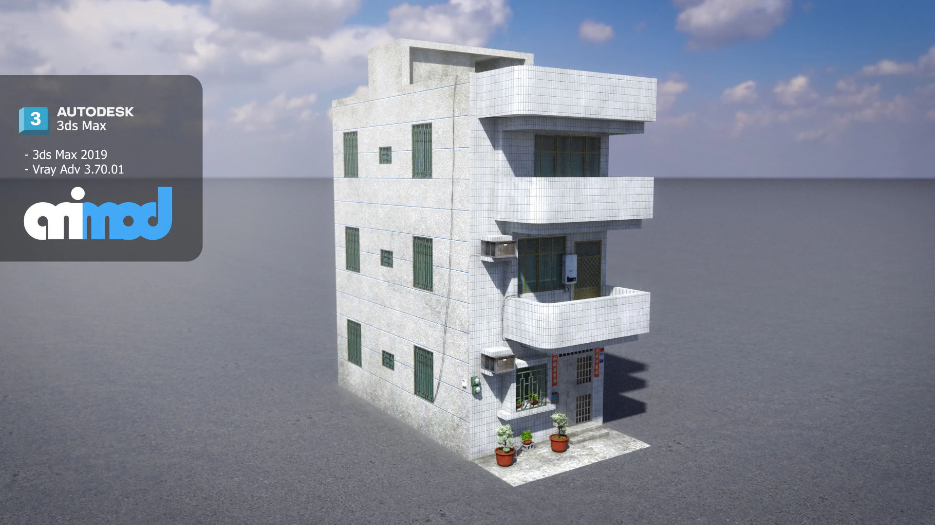 TW House 014 3D Model .c4d .max .obj .3ds .fbx .stl .blend 