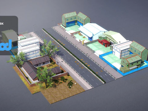 Tw Industrial Road 004 3D Model