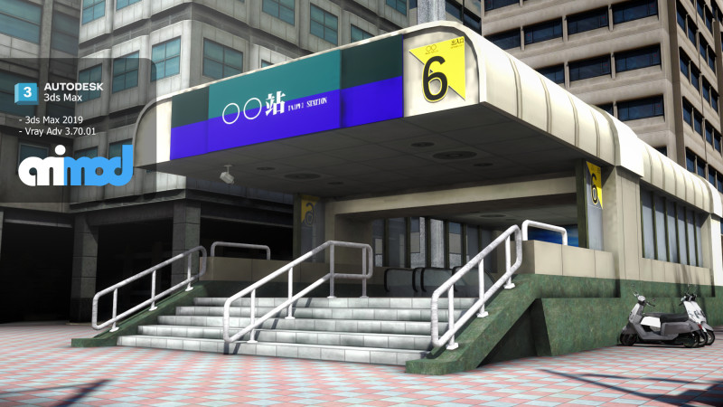 Tw Street Mrt Model 3D .c4d .max .obj .3ds .fbx .stl .blend