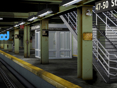 Subway Station 3D Model