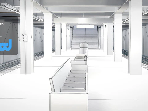 Stazione della metropolitana Modello 3D