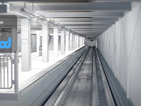 Stazione della metropolitana Modello 3D