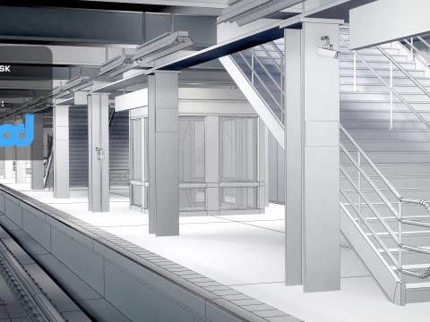Stazione della metropolitana Modello 3D