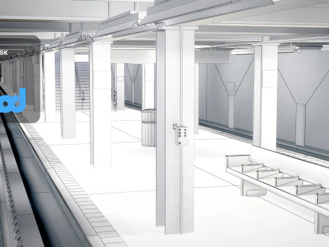 Stazione della metropolitana Modello 3D