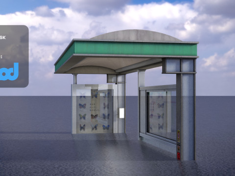 Japan Bus Station 3D Model