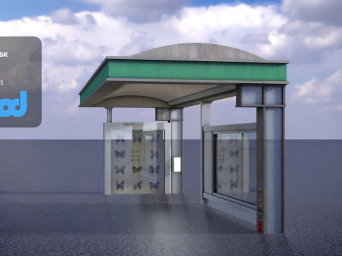 Japan Bus Station 3D Model