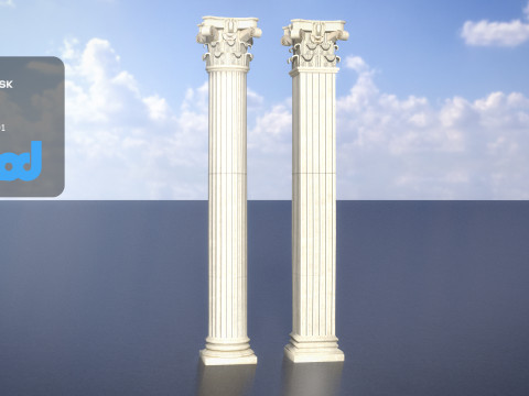 Roman Pillars 3D Model