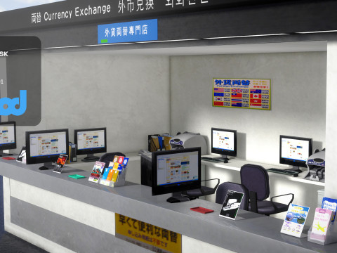 Currency Exchange Store 3D Model