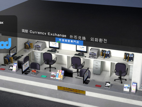 Currency Exchange Store 3D Model
