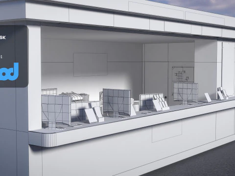 Currency Exchange Store 3D Model