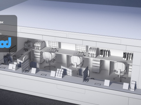 Currency Exchange Store 3D Model