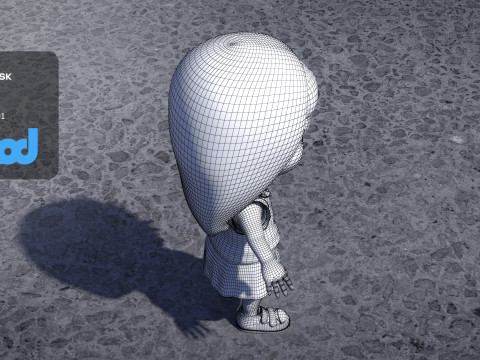 Girl in Pink Skirt 3D Model