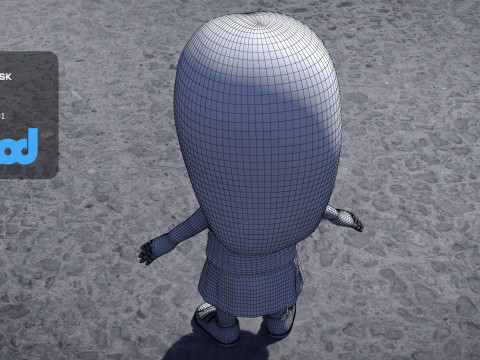 Girl in Pink Skirt 3D Model
