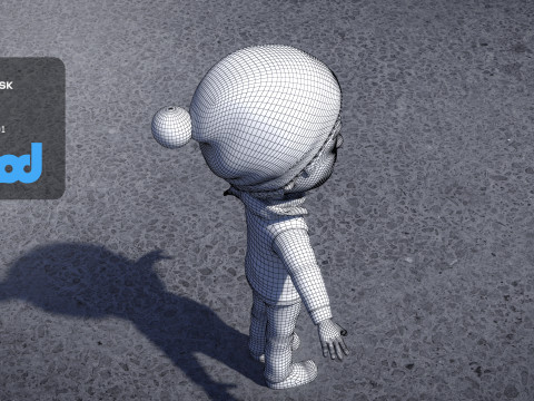 Boy in Winter Clothes and Hat 3D Model