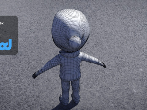 Boy in Winter Clothes and Hat 3D Model