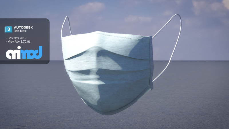 Surgical Mask Modèle 3D .c4d .max .obj .3ds .fbx .stl .blend