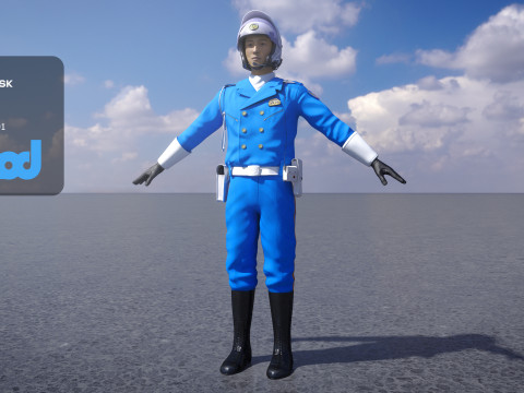 Japanese Traffic Police 0003 3Dモデル