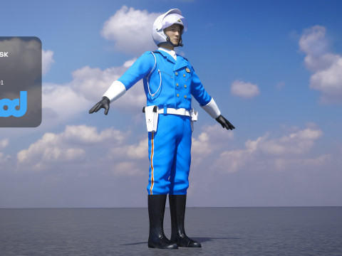 Japanese Traffic Police 0003 Modello 3D