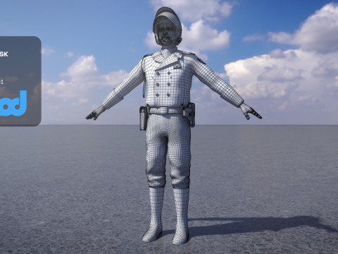 Japanese Traffic Police 0003 Modello 3D