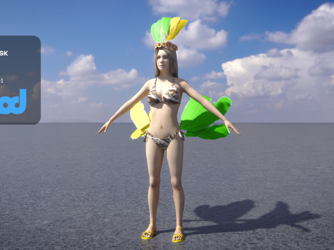 Brazilian Girl Samba Dancer 3D Модель