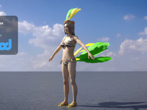 Brazilian Girl Samba Dancer 3D Model