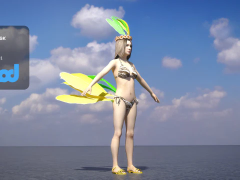 Brazilian Girl Samba Dancer 3D Model