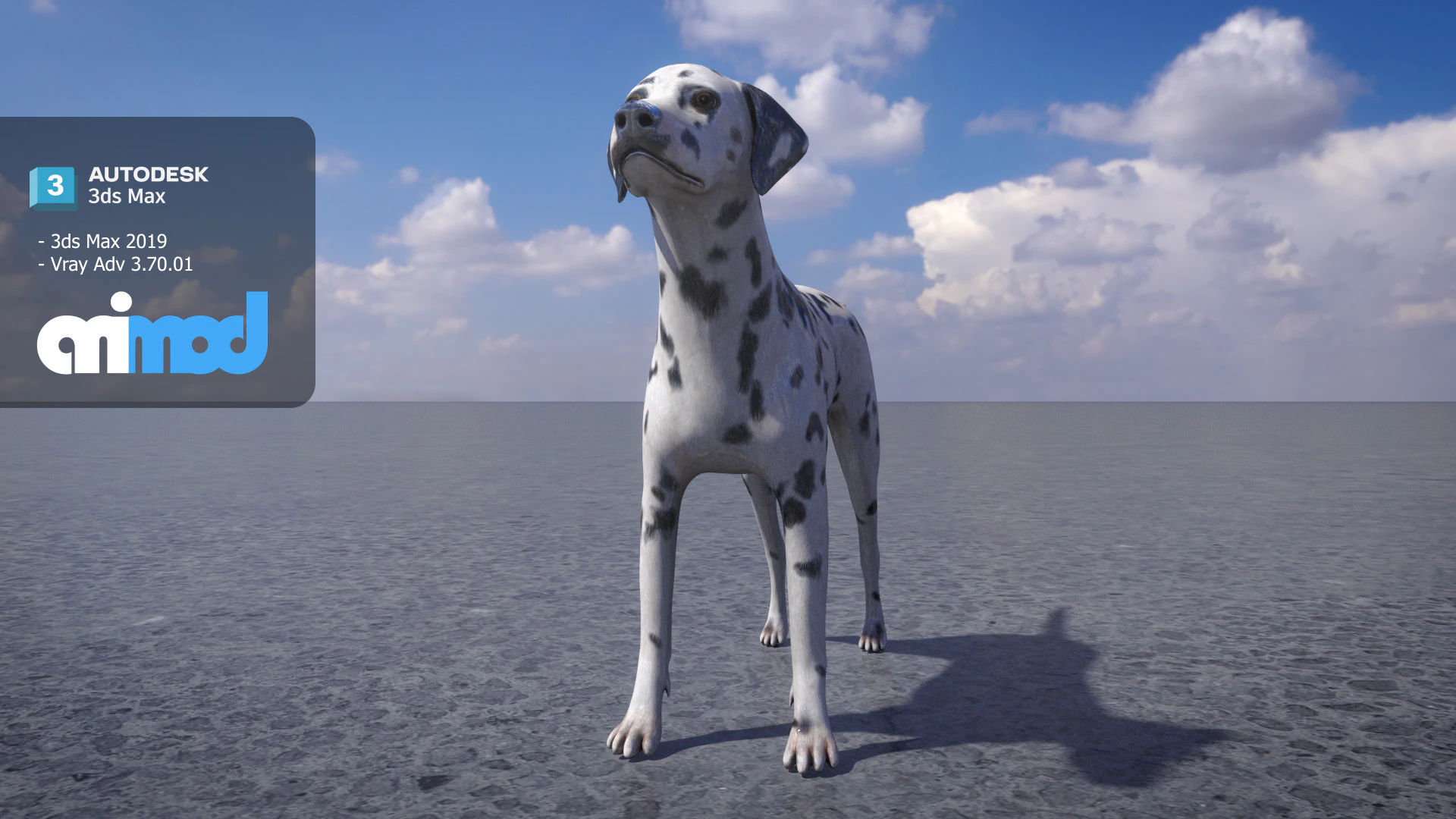 Dalmatian 3D Model .c4d .max .obj .3ds .fbx .stl .blend 