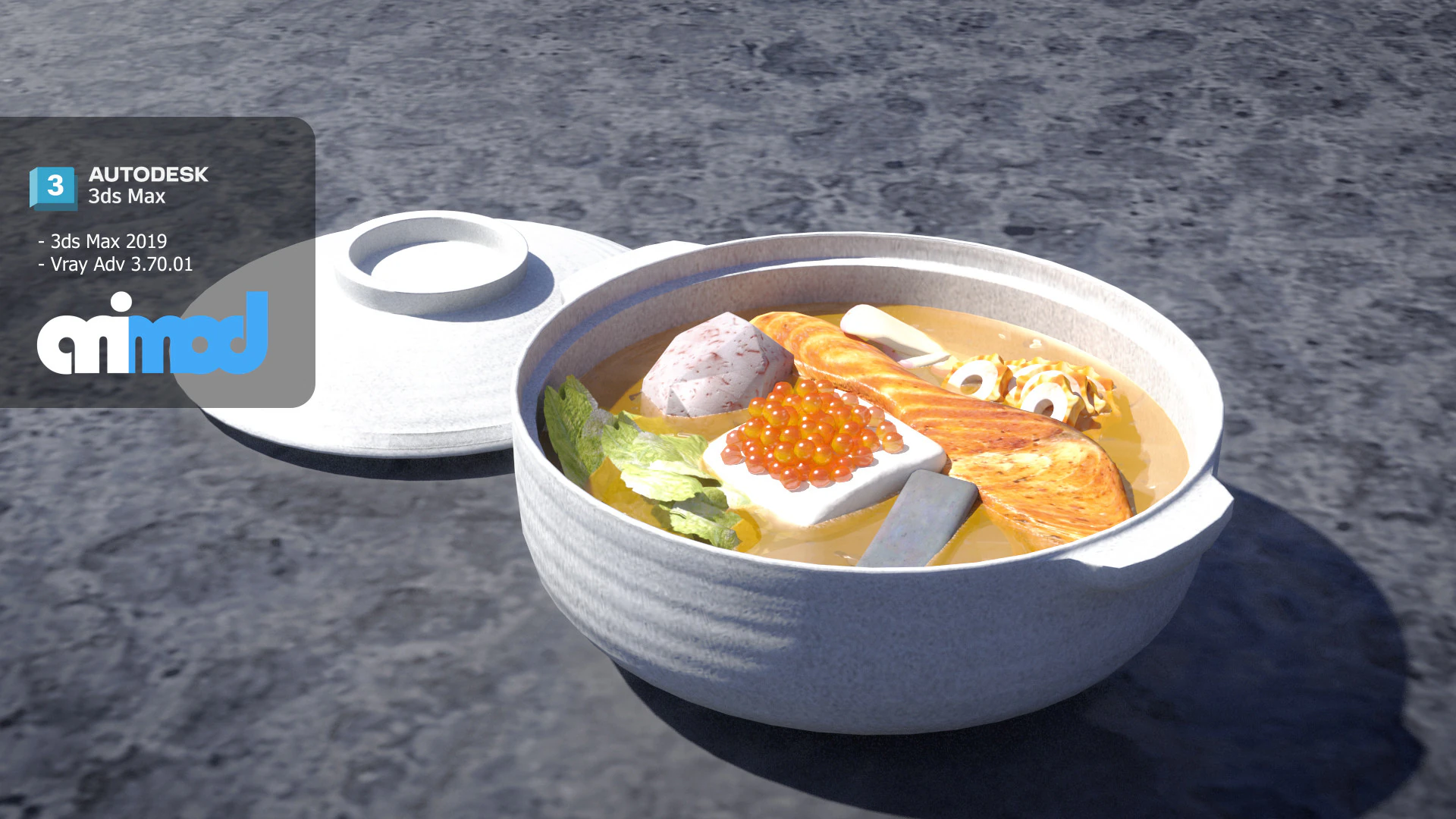 Japanese Hot Pot 3D Model .c4d .max .obj .3ds .fbx .stl .blend 