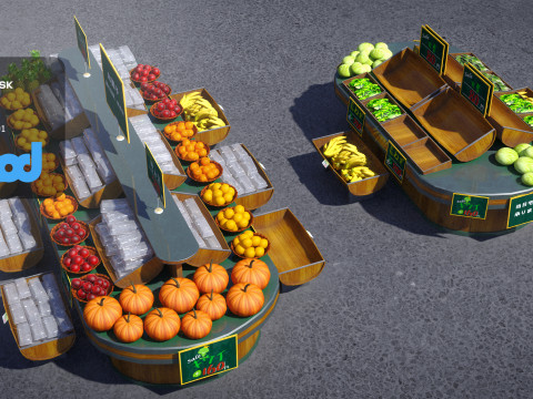 Fruit and Vegetable Display Stand 3D मॉडल