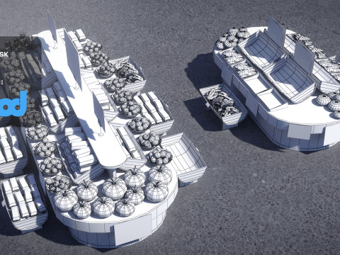 Fruit and Vegetable Display Stand 3D मॉडल
