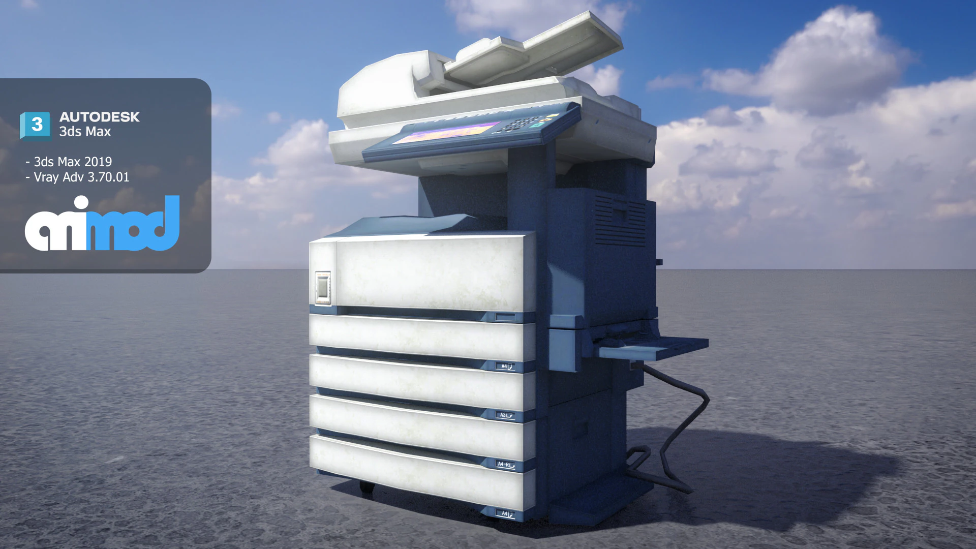 Photo Copying Machine 3D Model .c4d .max .obj .3ds .fbx .stl .blend 