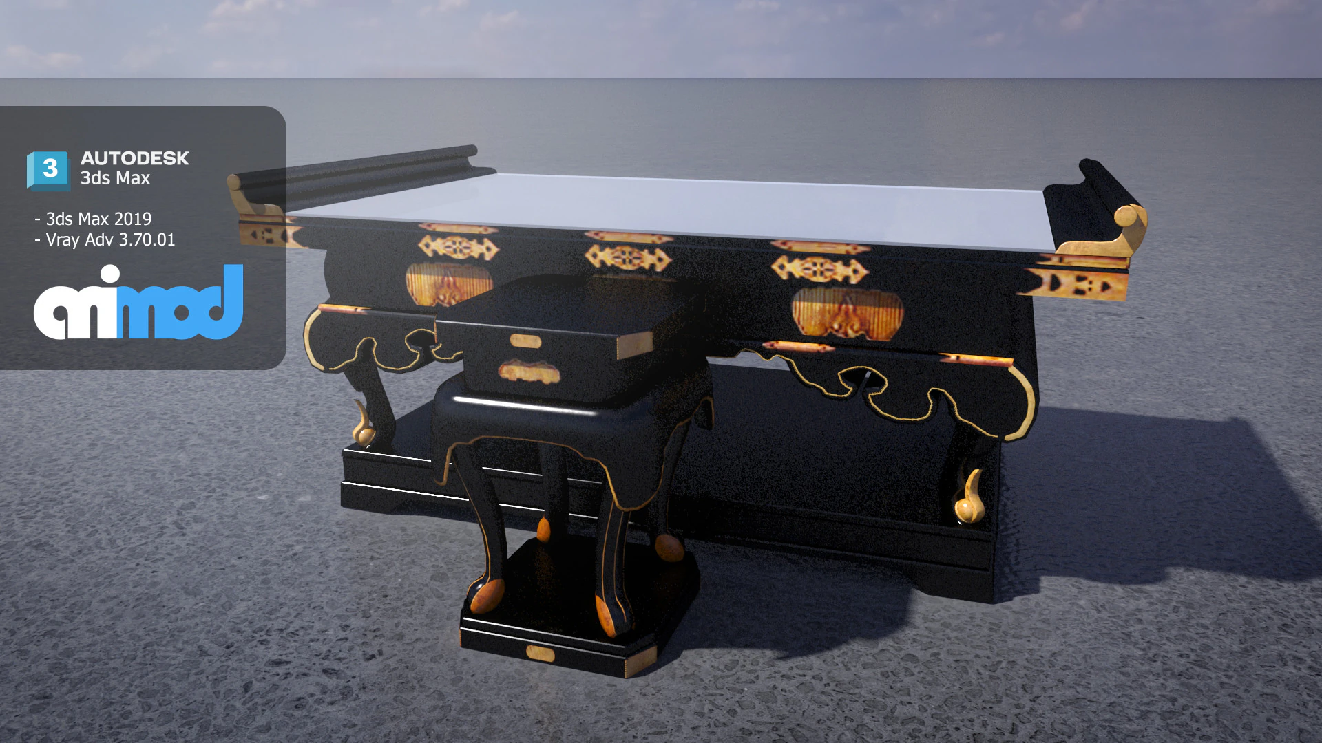 Altar Table 3D Model .c4d .max .obj .3ds .fbx .stl .blend 