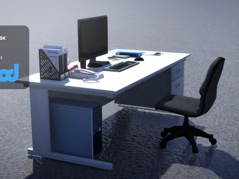 Office Desk Modelo 3D