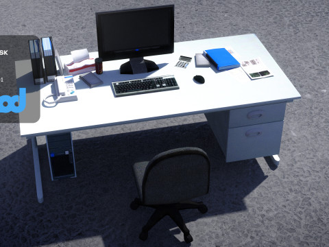 Office Desk Modelo 3D