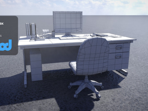 Office Desk Modelo 3D